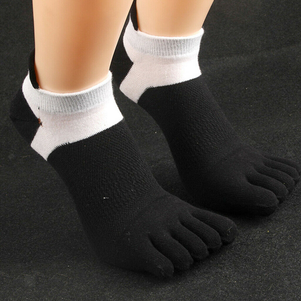 4x Soft Unisex Low Cut Five Toe Socks Net No Show Athletic Yoga Ankle Socks