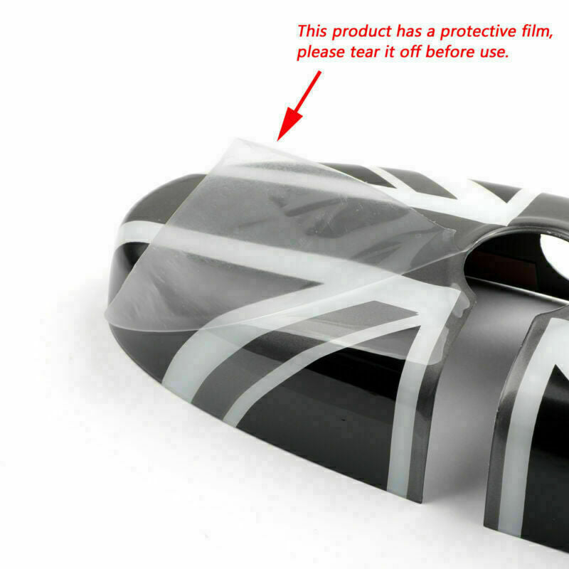 Black Checkered Pattern Rear View Mirror Cover Fits BMW MINI Cooper R55 R56 R57/