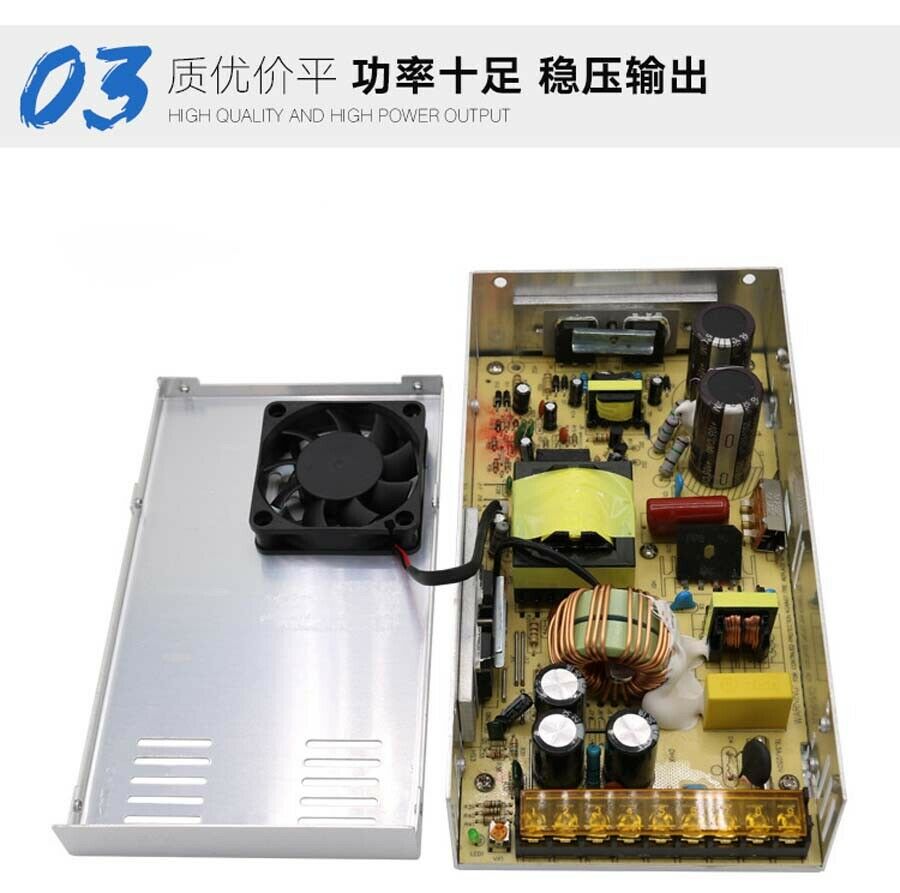 12V 33A 400W DC Regulated Switching Power Supply Transformer LED Built-in Fan