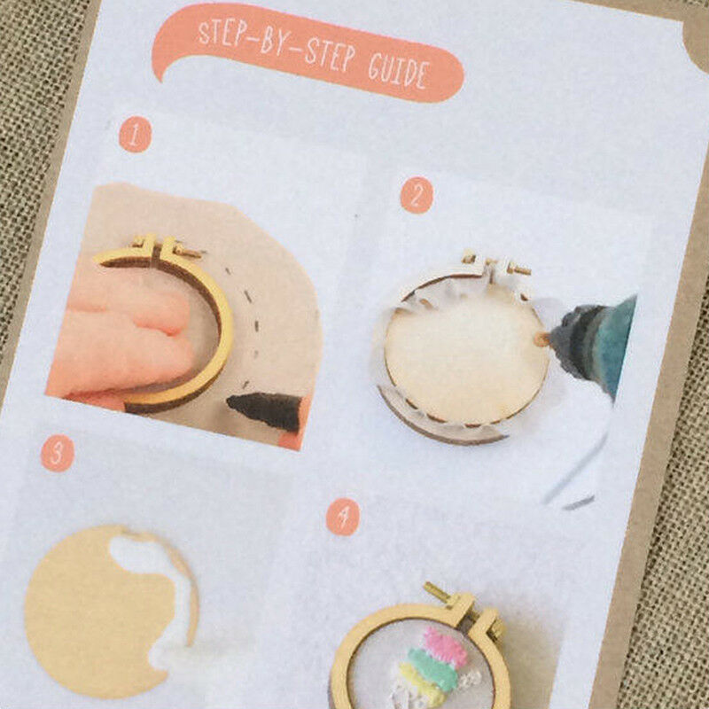 Bear Shape Mini Wooden Cross Stitch Embroidery Hoop Ring Frame Machine-Fix.l8