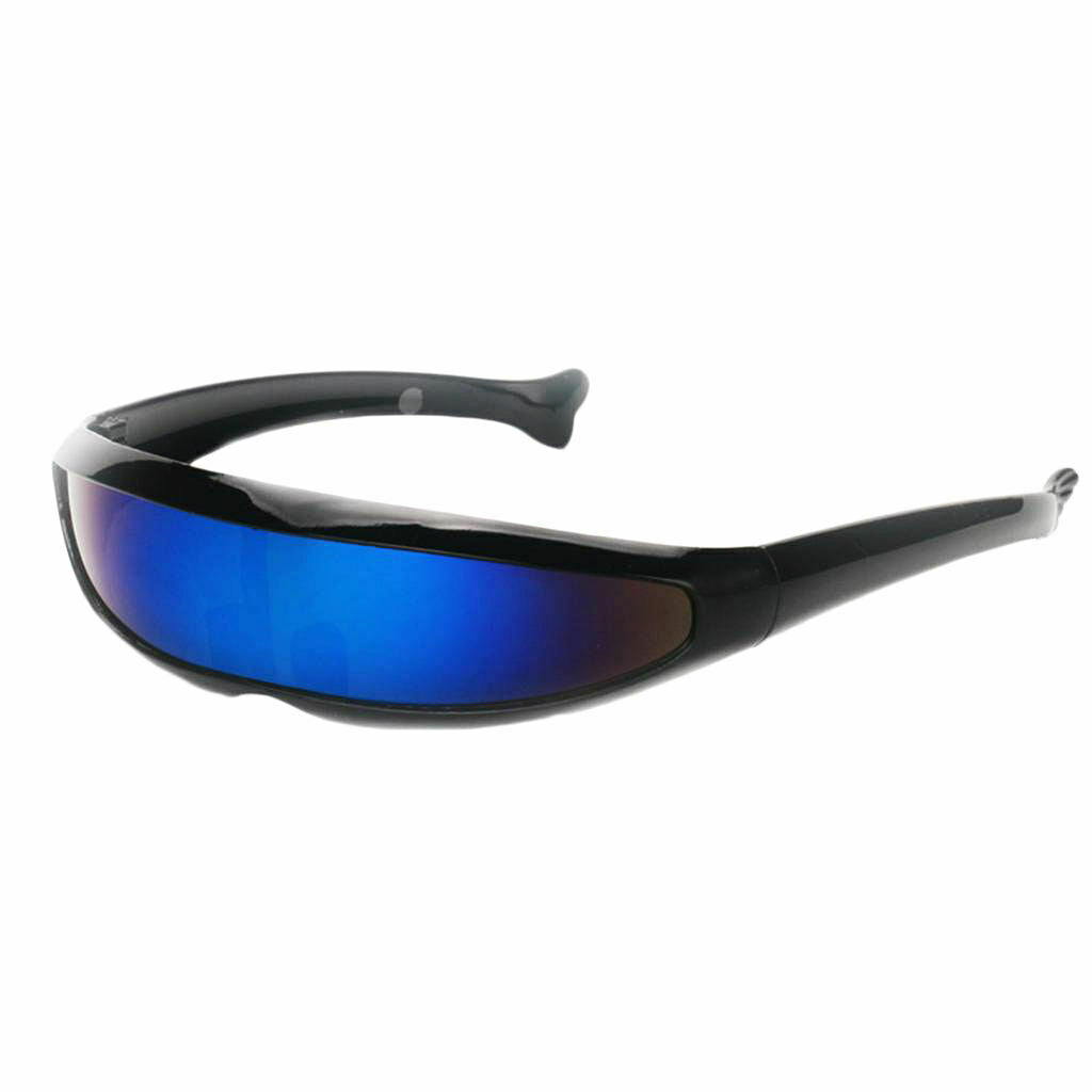 2pcs Women's 80s Futuristic Shield Sunglasses Party Glasses Eyewear Favors