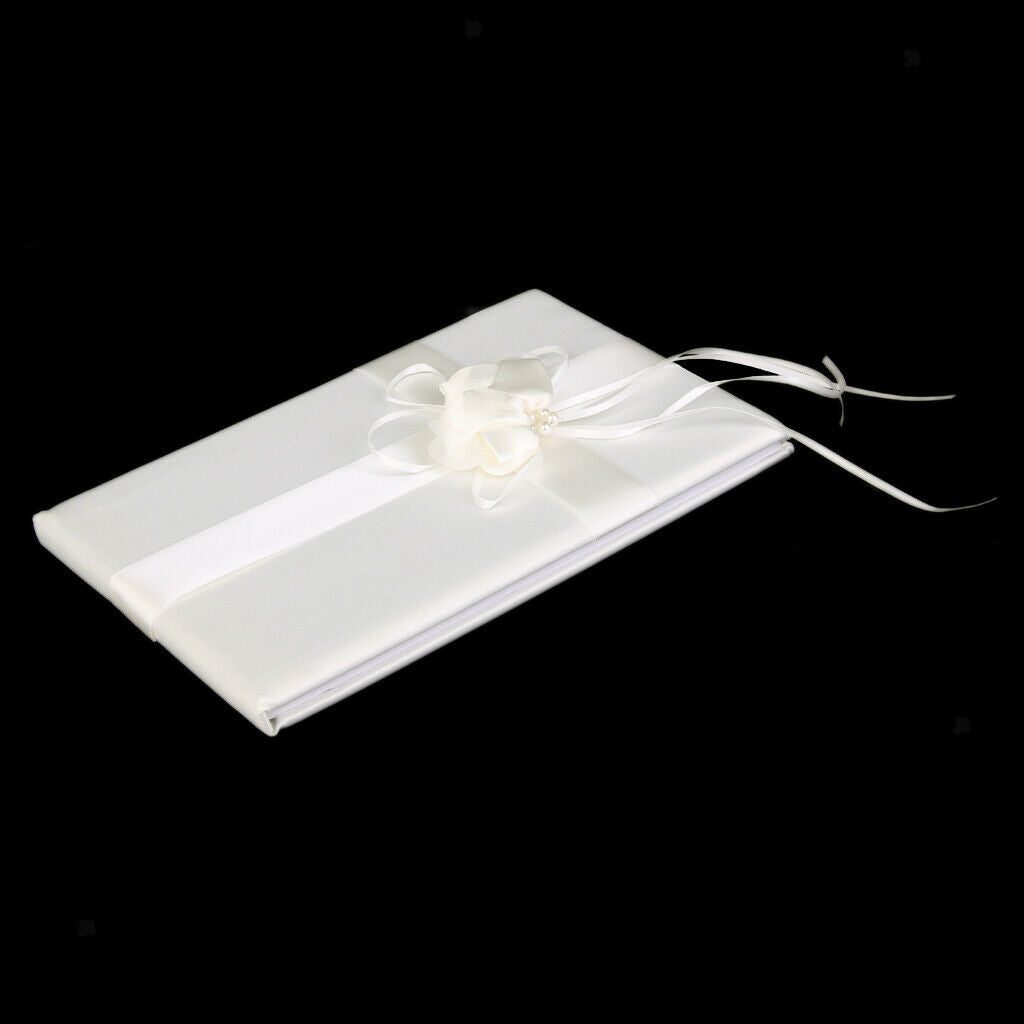 Signing Pen W/Holder+ Guest Book W/Satin Flower Wedding Decoration