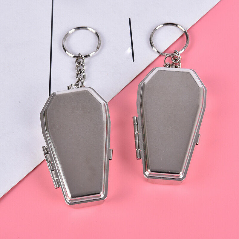 Ashtray Ash Coffins Tabut Shape Portable Ashtray Metal Keychain With ButtonBDDD