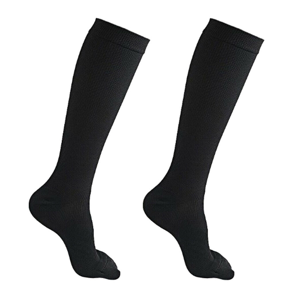 2 Pairs Women Knee High Compression Socks Sports Running Nursing Breathable