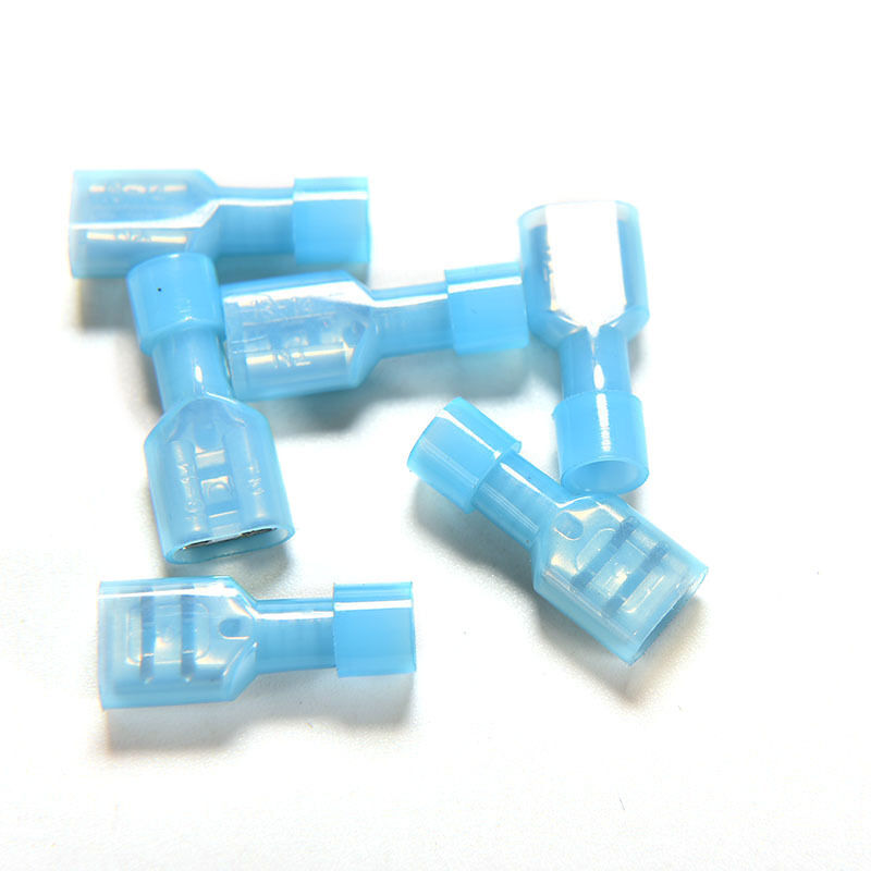 50Pcs Fully Insulated Nylon Female Spade Crimp Connector Terminals 16-14AWDEAU