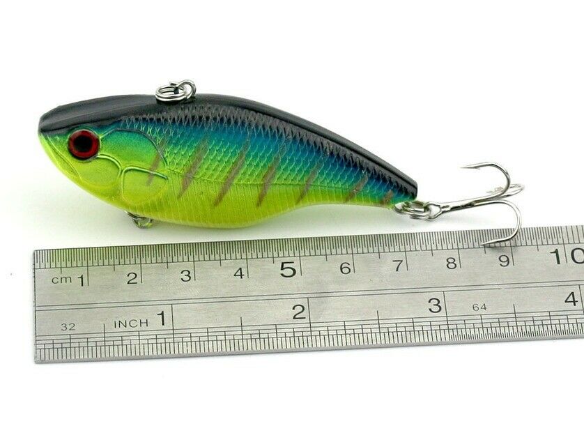 10pcs 7.5cm 18g Plastic VIB Fishing Bait Lures Shaking Crankbaits 6# Hook Tackle