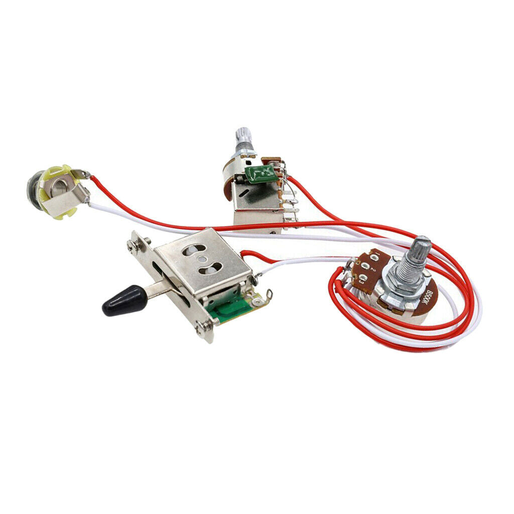 Guitar Wiring Harness Set, Prewired 500K 1T1V 3-Way Push Pull Switch Wiring