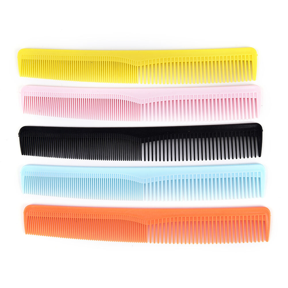 5x Salon Anti static Hairdressing Hair Cutting Plastic Comb fine tooth com.l8