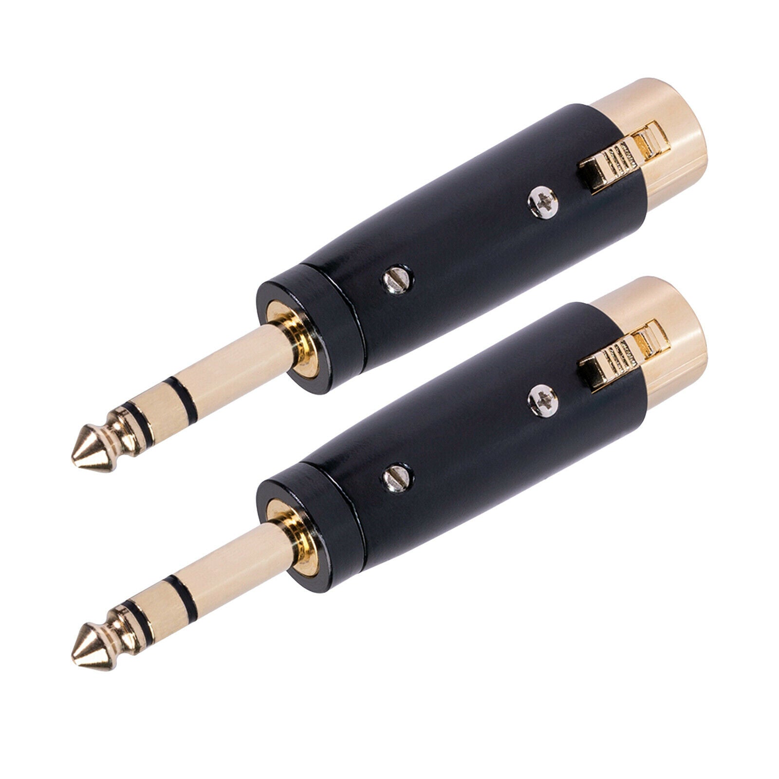 2x 3pin XLR Female to 1/4" 6.35mm Stereo Male Audio Cable Microphone Adapters