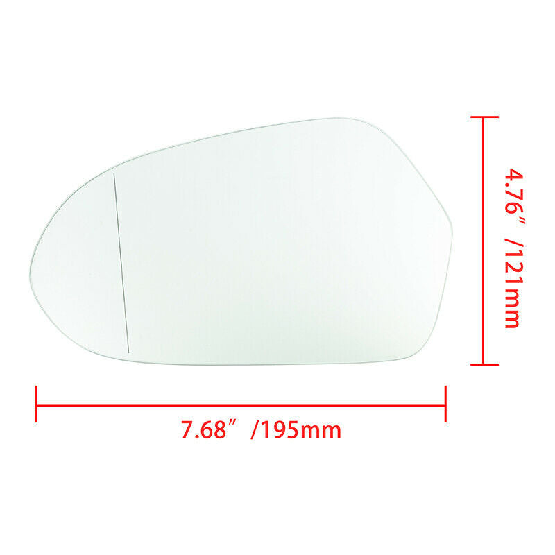 Left Side Rearview Mirror Glass Heated w/Backing Plate For Audi A6 S6 2012-2018