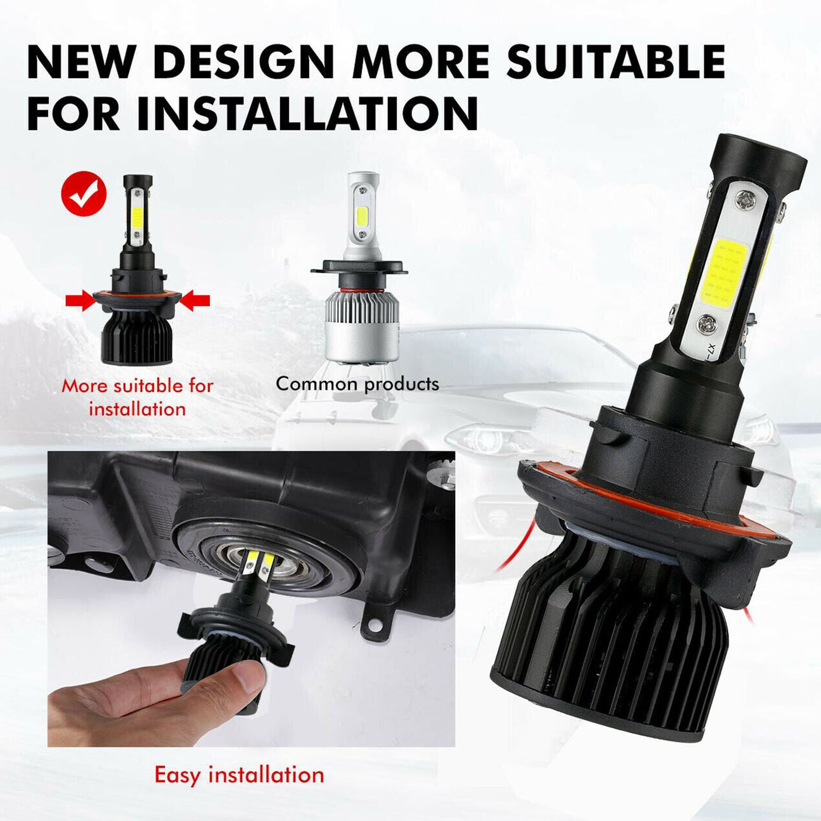 H13 LED Headlight Bulbs for Dodge Ram 1500 2500 3500 2006-2012 High Low Beam Kit
