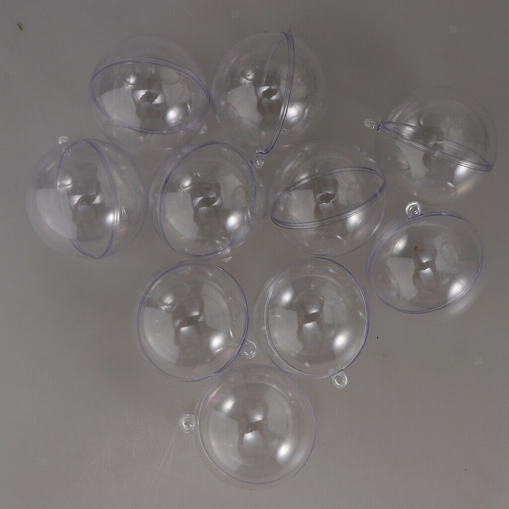 Clear DIY Fillable Plastic Ball Craft Ornaments Hollow Christmas Baubles Wedding