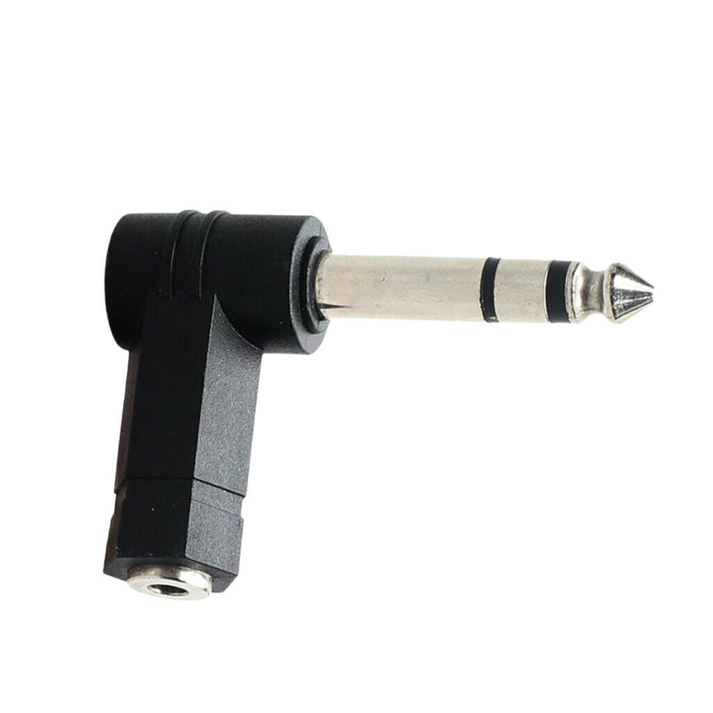 3.5mm Female to 6.35mm Male Plug Right Angle Headphone Audio Adapter