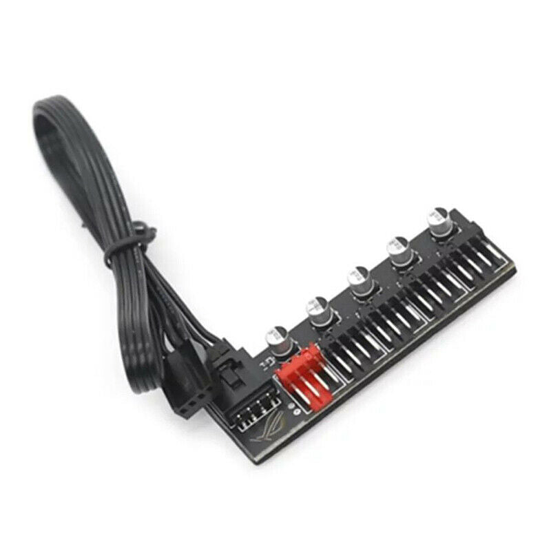 5Port PC Fan Hub Splitter Speed Controller Adapter for 4Pin PWM Cooler Co.l8