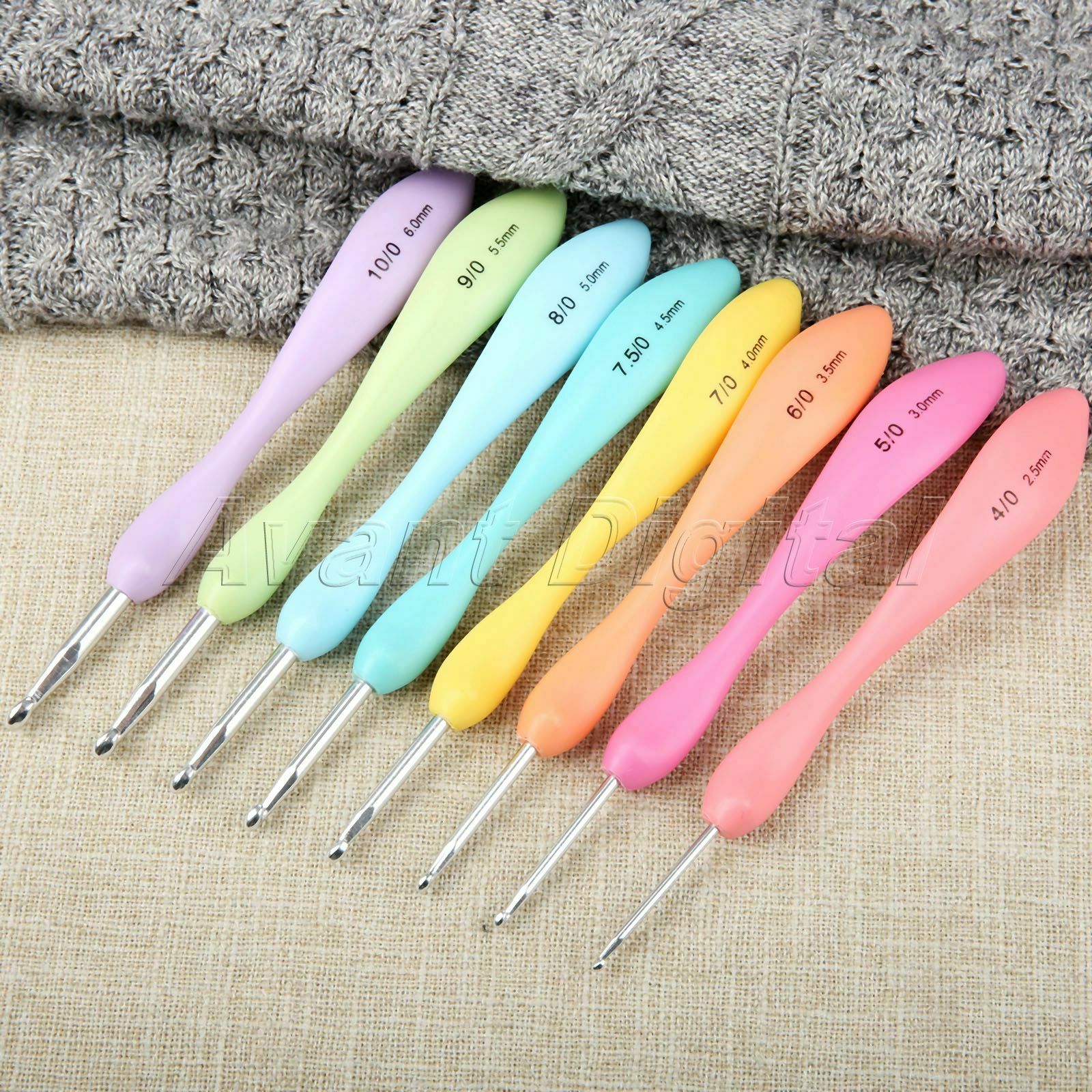 8Pcs Weaving Tool Plastic Aluminum Knitting Needles Crochet Hook 2.5mm-6mm