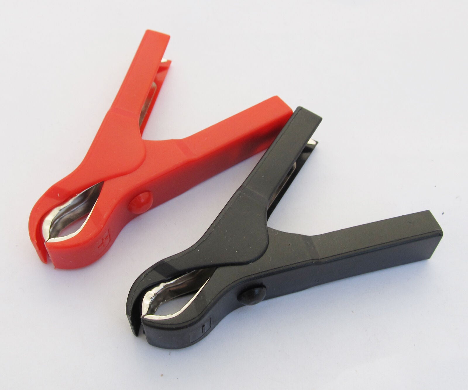 1pair R+ B 80mm 50A Hard Plastic Steel Car Battery Insulated Test Clip Clamp