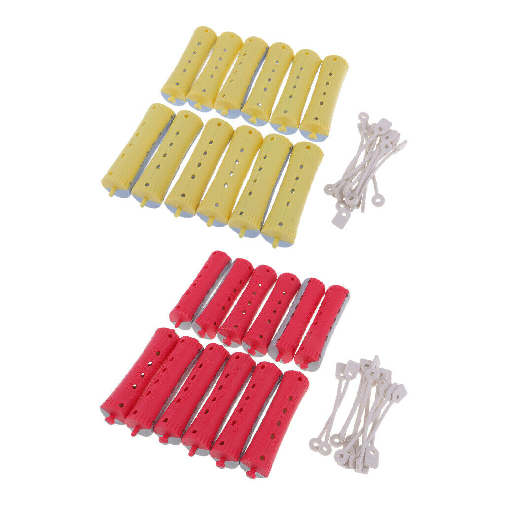 24x Perming Rods Rollers Perm Curlers Waves Rods Hair Styling DIY Slon Use