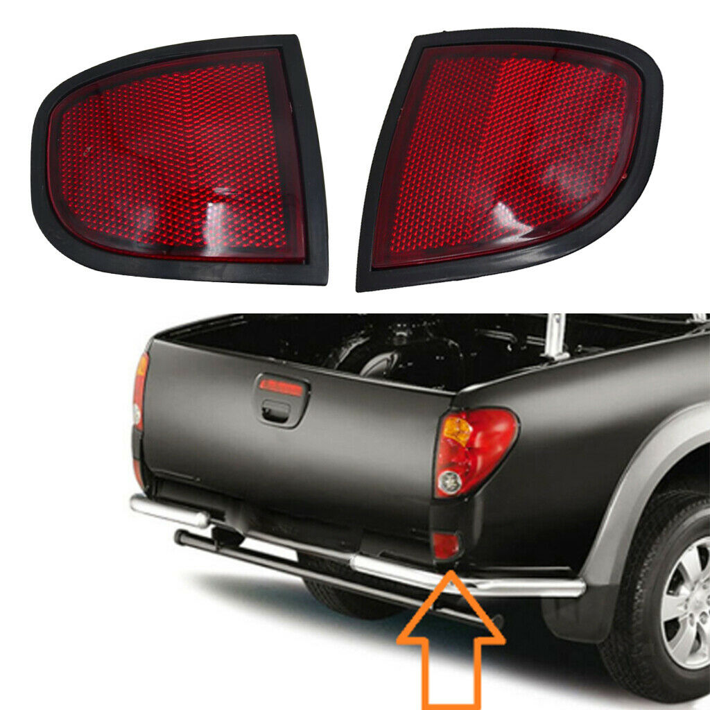 2Pcs Auto Rear Reflector Left & Right LH Red For Mitsubishi L200 2005-2015