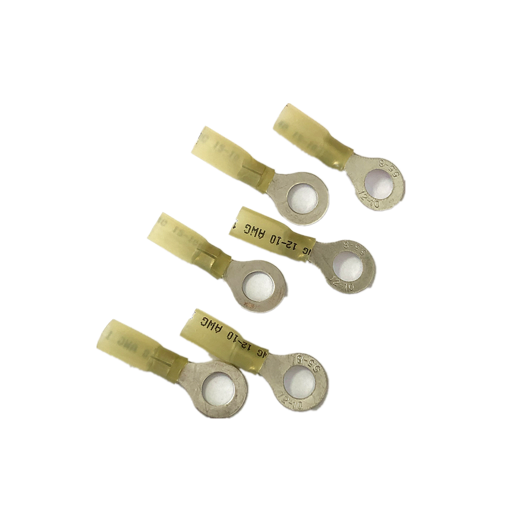 500x Yellow AWG12-10RV5.5-8 Ring Heat shrink Electrical connector crimp terminal