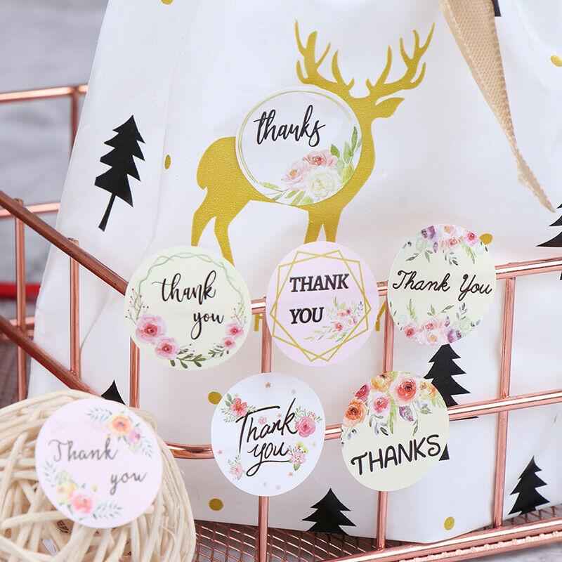 500pcs Round Floral Thank You Stickers 1inch Envelope Seal Stationery Sti.l8