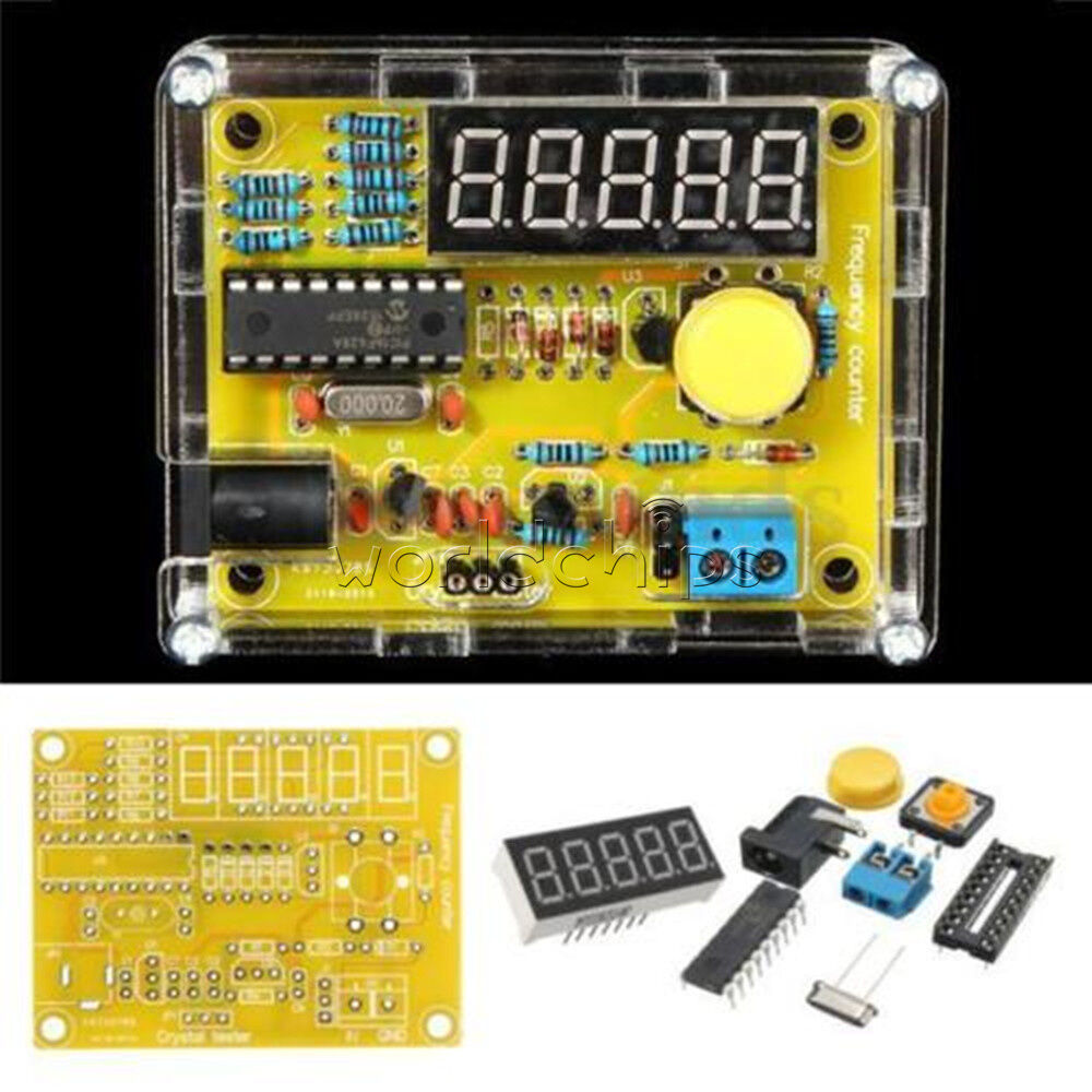 New 1Hz-50MHz Crystal Oscillator Tester Frequency Counter Meter + Case DIY Kits