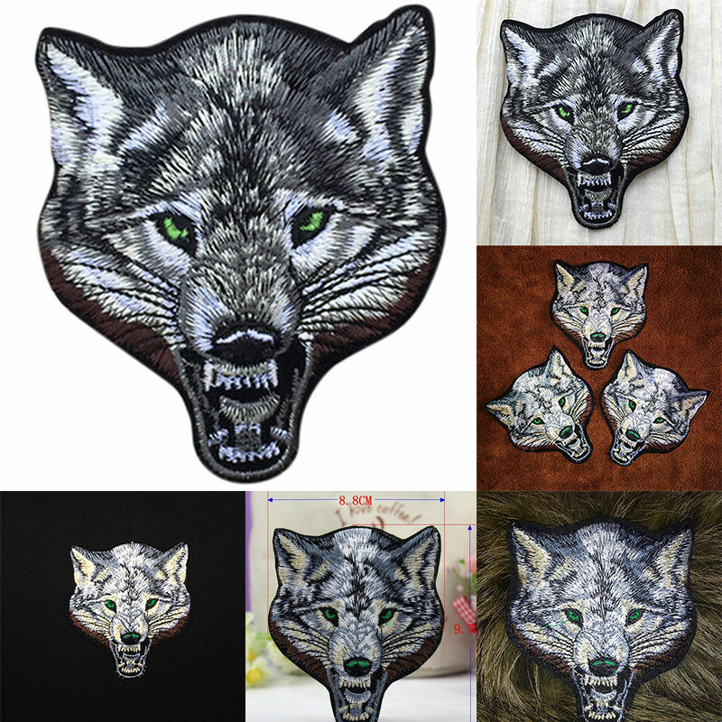 Animal wolf head iron on patches Sewon embroidered patch motif applique!e.l8