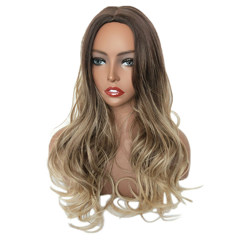Ombre Middle Part 22" Long Wavy Synthetic Fiber Wigs for Women 5 Styles 02
