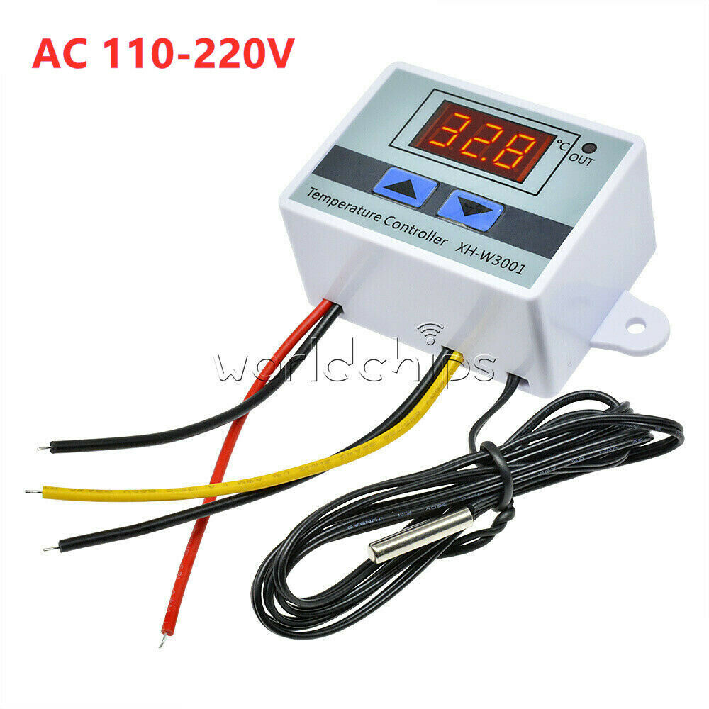Digital AC 110-220V LED Temperature Controller Thermostat NTC10K Sensor W3001
