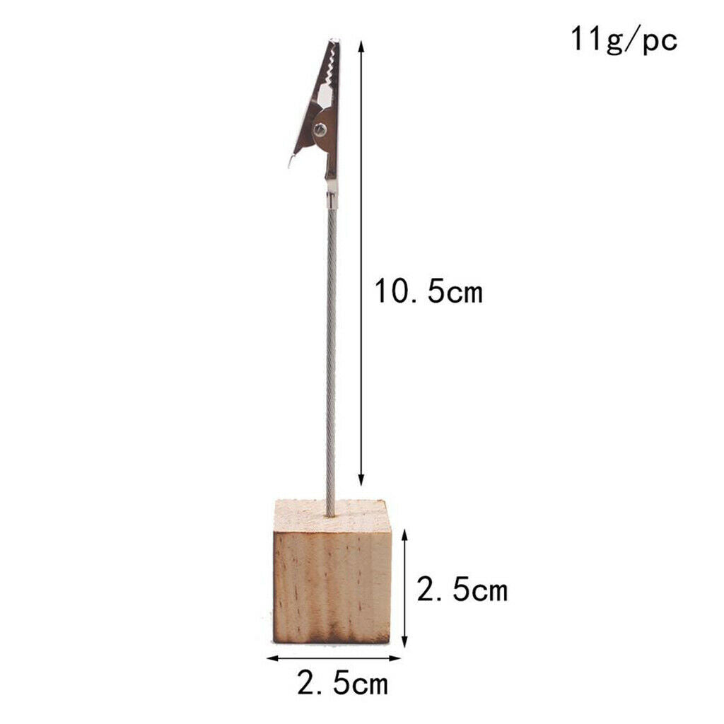 10Pcs Rustic Wood Card Holders with Clips Memo Holder Stand Card Photo Picture