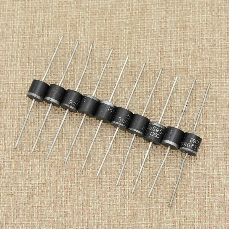 10Pcs 15a 45v High Efficiency Schottky Axial Rectifier Bypass Blocking Diode