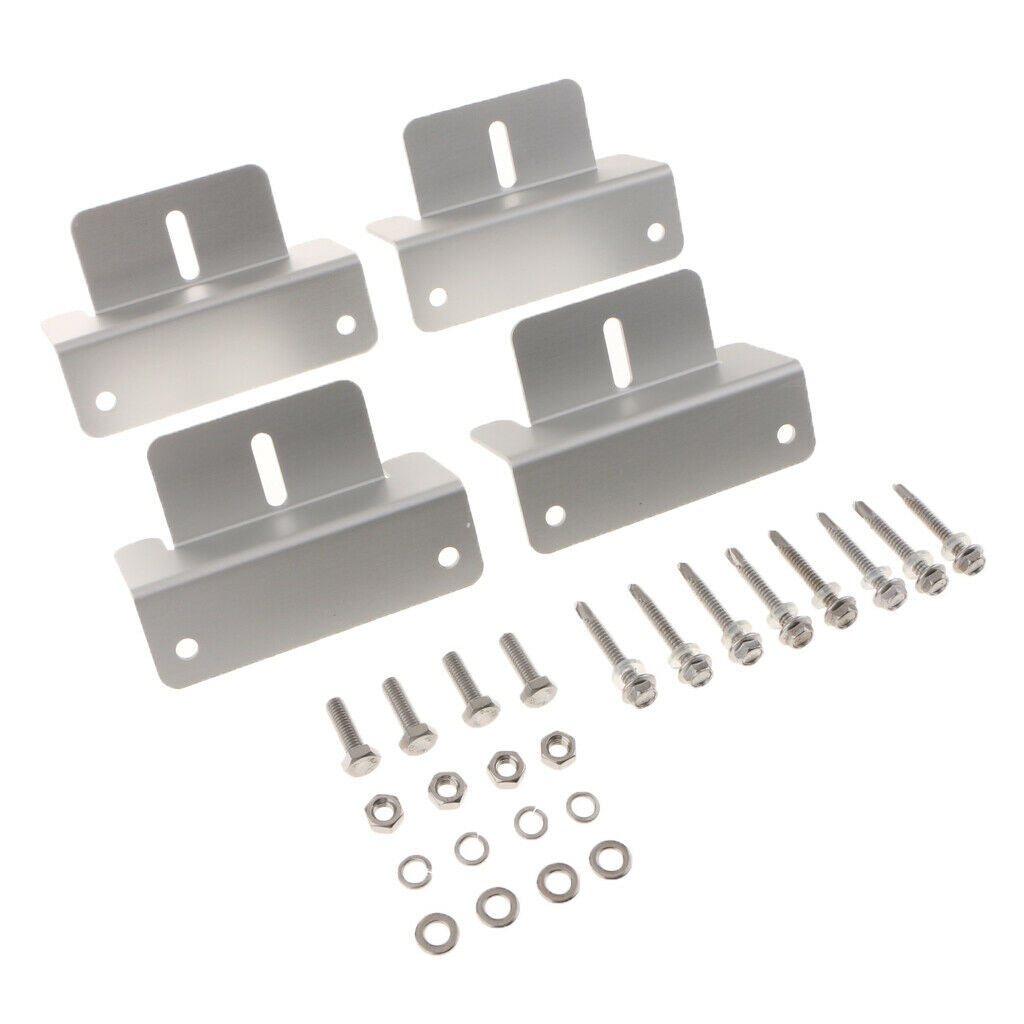 4x Aluminum Alloy RV Roof Solar Panel Mounting Z Type Brackets With 12 Bolts