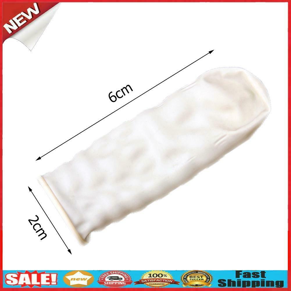10pcs/set Disposable Finger Cots Nail Fingertips Protective Latex Gloves @