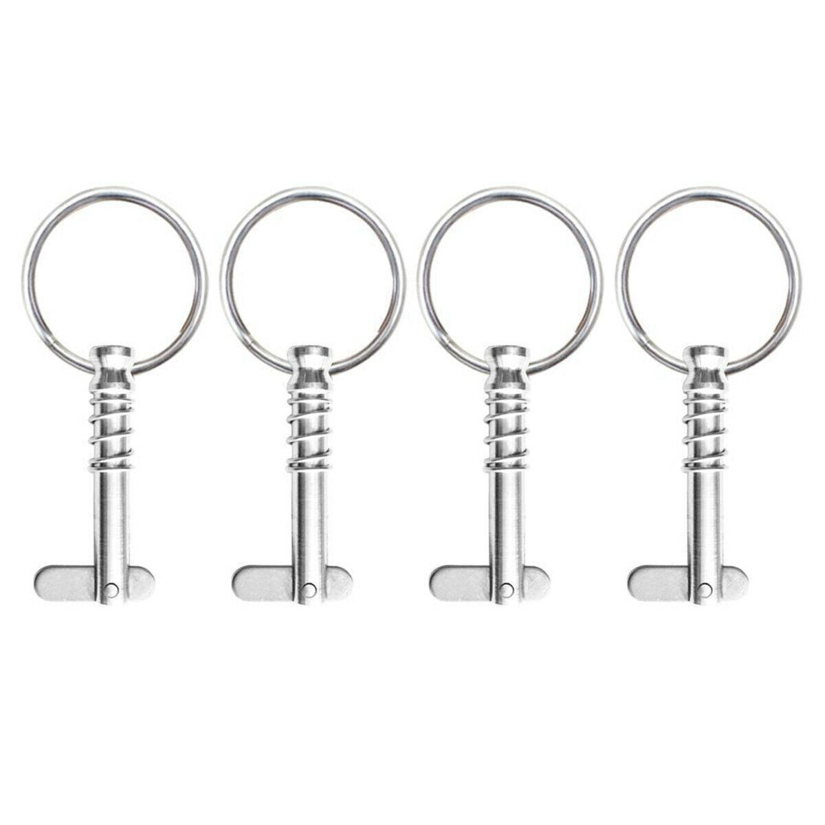 4Pc Spring Quick Release Pin 1/4" Stainless Steel Marine Boat Bimini Top Fitting