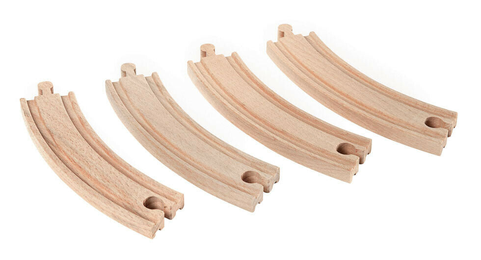 33342 BRIO Large Curved Tracks Wooden Railway Tracks inc 4 pcs Age 3 Years+