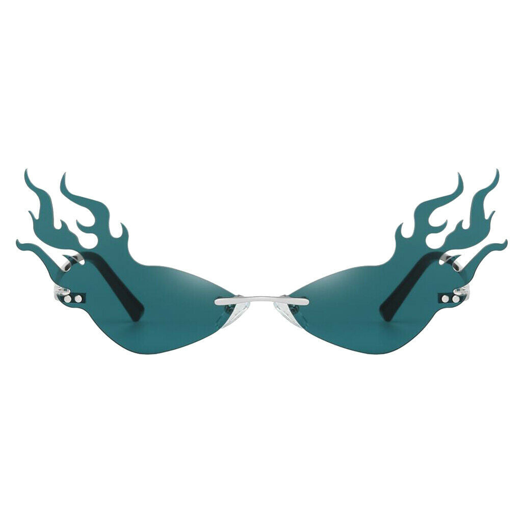 2Pieces Flame Sunglasses Wave Sun Glasses Shades Party Eyewear Streetwear