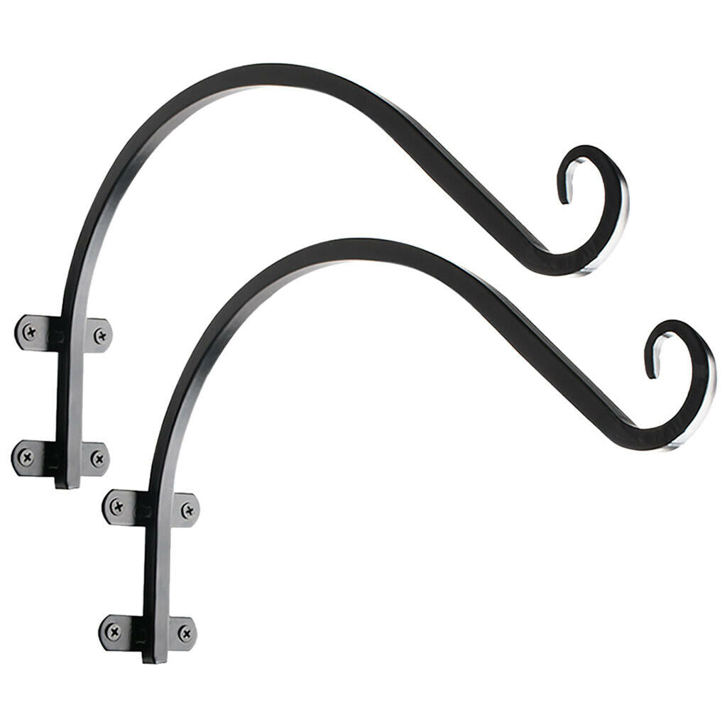 2-pack Hanging Plant Bracket Hangers Hooks Garden Rust-Resistant S-shaped