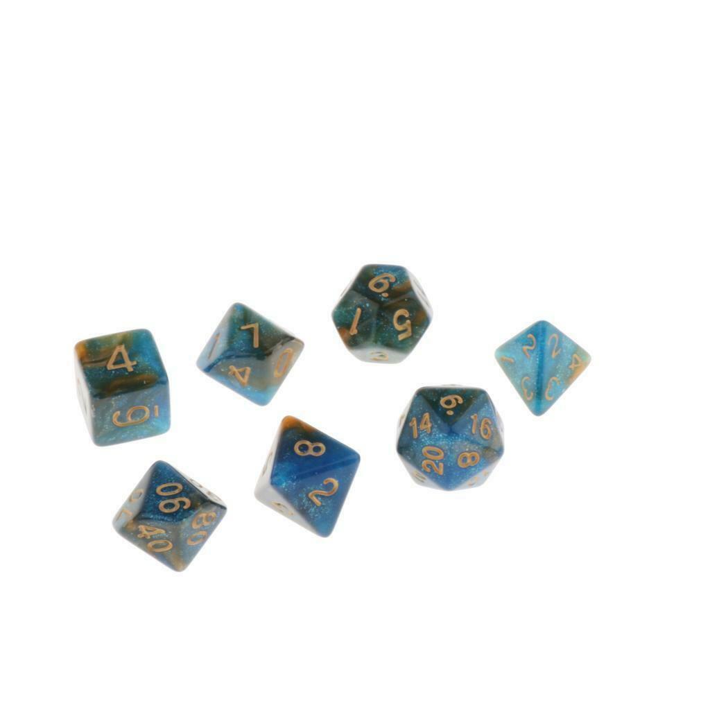 Set of 21 Multicolor Multi-Sided Polyhedral Dices Bulk for Table Games