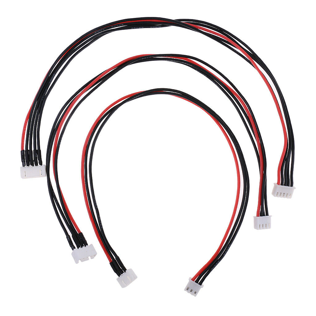 3Pcs 2S 3S 4S 300mm Lipo Balance Wire Extension Charged Cable Lead Cord for RC