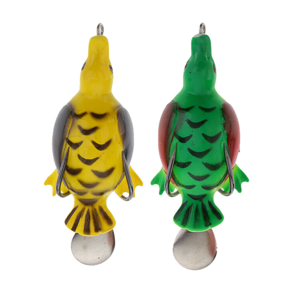 2pcs Spoon Fishing Lures Silicone Duck