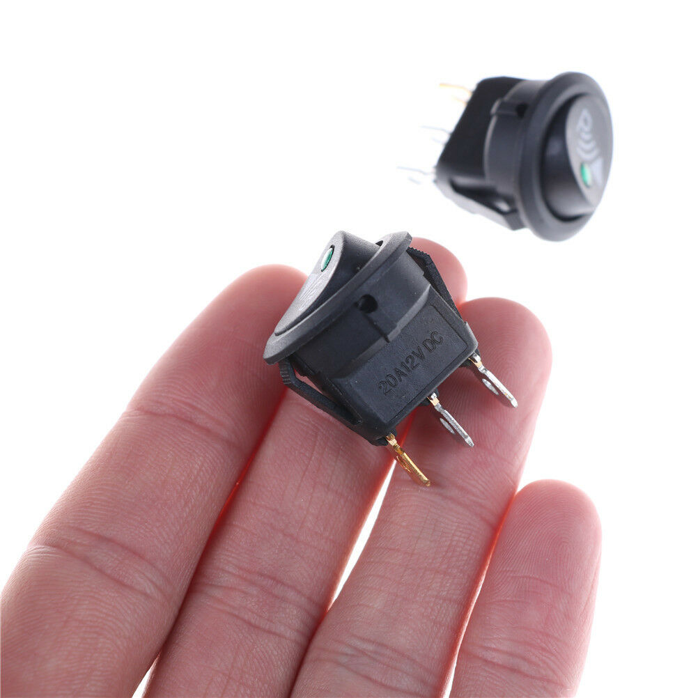 2pcs Parking Sensor Switch 12V 20A 3Pin Illuminated Rocker Switch Roun.l8