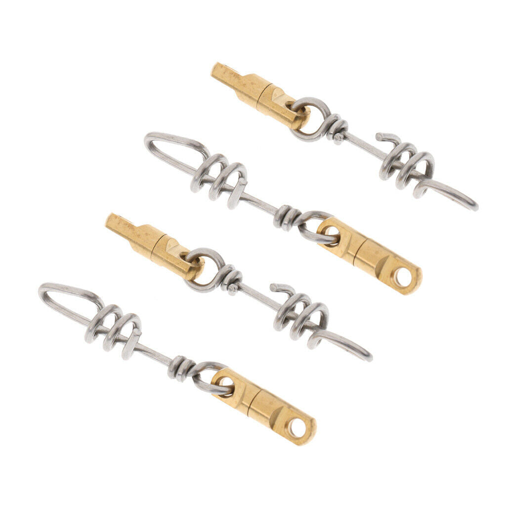 4Pcs Heavy Duty Swivels Swirl Connector Corkscrew Saltwater Fishing Tackle