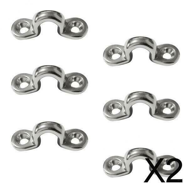 2X 6 Pieces Stainless Steel Boat Kayak Marine Top Pad Eye Straps Tie Down Loops