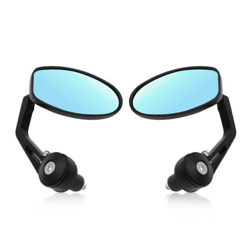 22mm 7/8" 2PCS Motorcycle Scooter Handle Bar End Rearview Side Glass Mirrors Kit