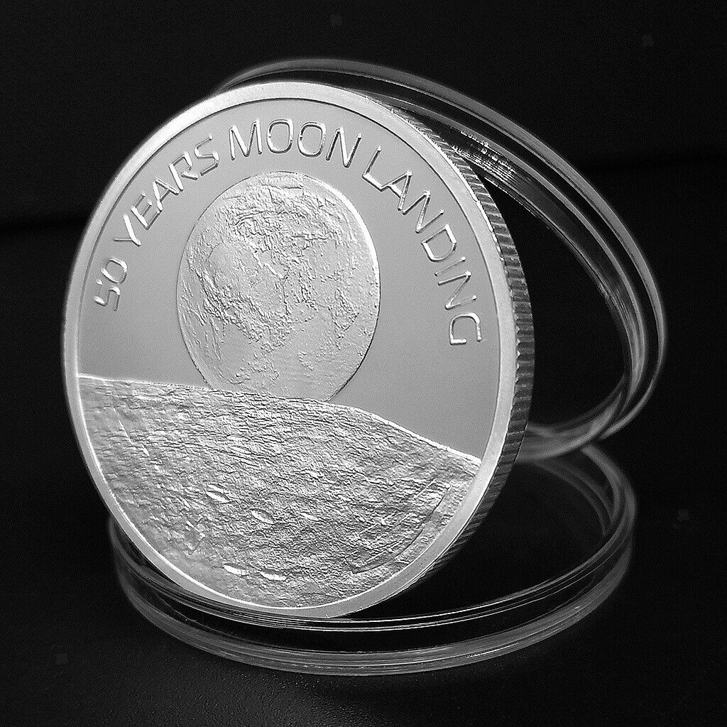 4pc 2019 Moon Landing Souvenir Commemorative Challenge Coin Art Gifts 40mm
