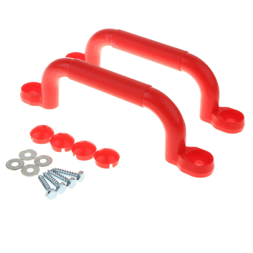 2pcs Safety Nonslip Handle Garden Swing Activity Games Accessories Parts Red