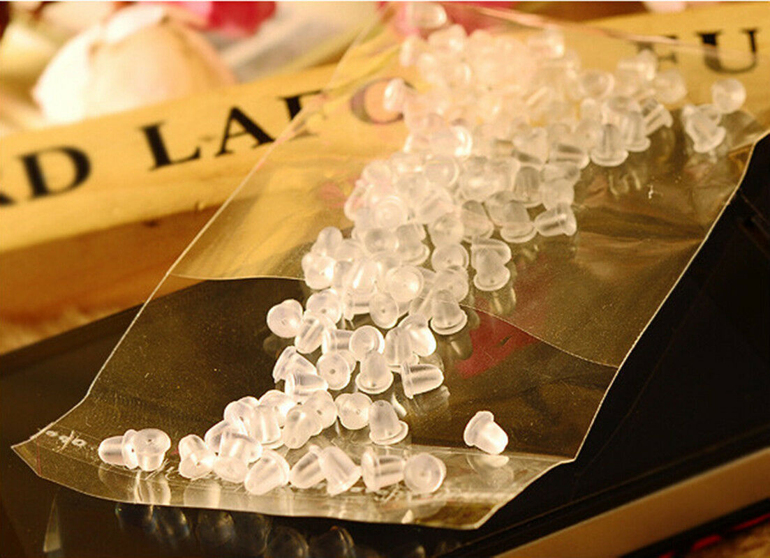 Useful 500PC Silicone Earring Back Plugs Stoppers Ear Post Nuts Jewelry Findings