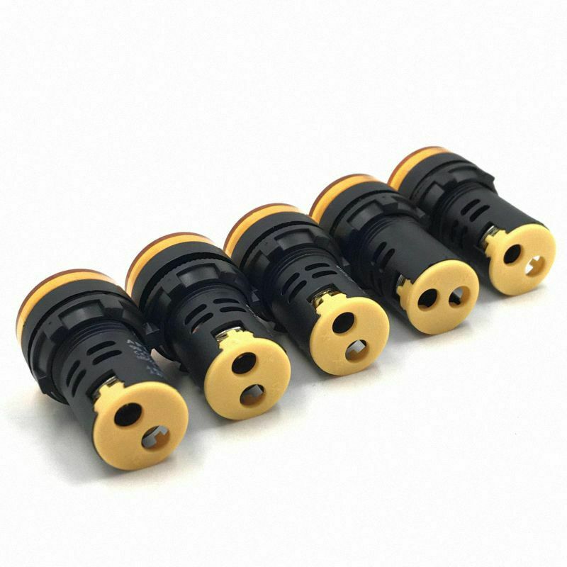 5pcs 110V 22mm Yellow LED Indicator Pilot Signal Light Lamp [M_M_S]