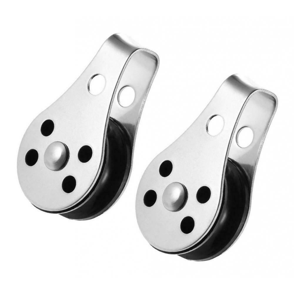2x Universal Pulley Pulley Made of 316 Stainless Steel for 2 - 8mm Ropes,