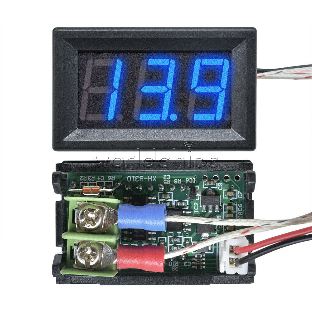 Digital DC 12V Blue LED Diaplay Gauge Thermometer K-type M6 Thermocouple