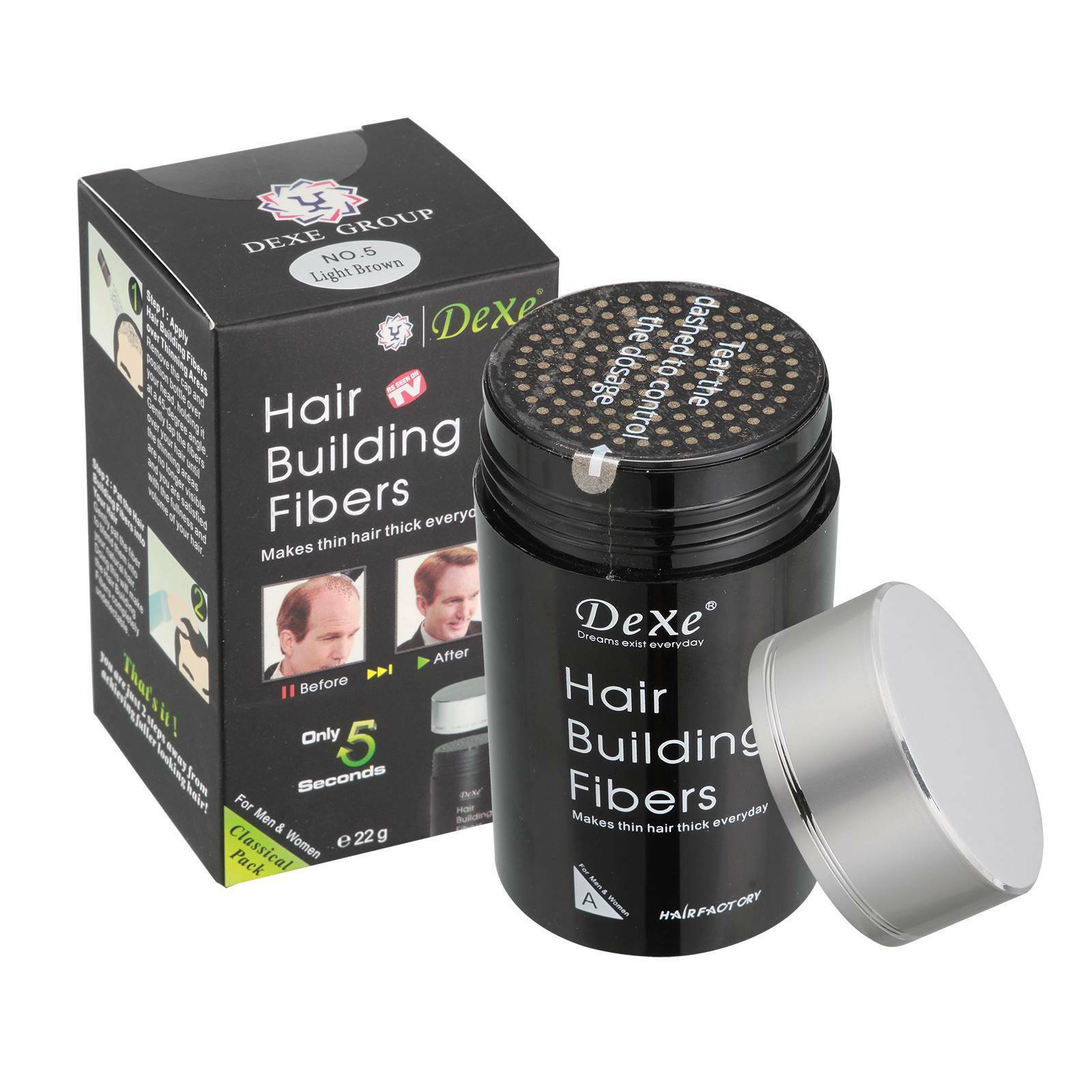 Dexe Hair Building/Thickening Fiber Light Brown Hair Care Hair Loss Treatments